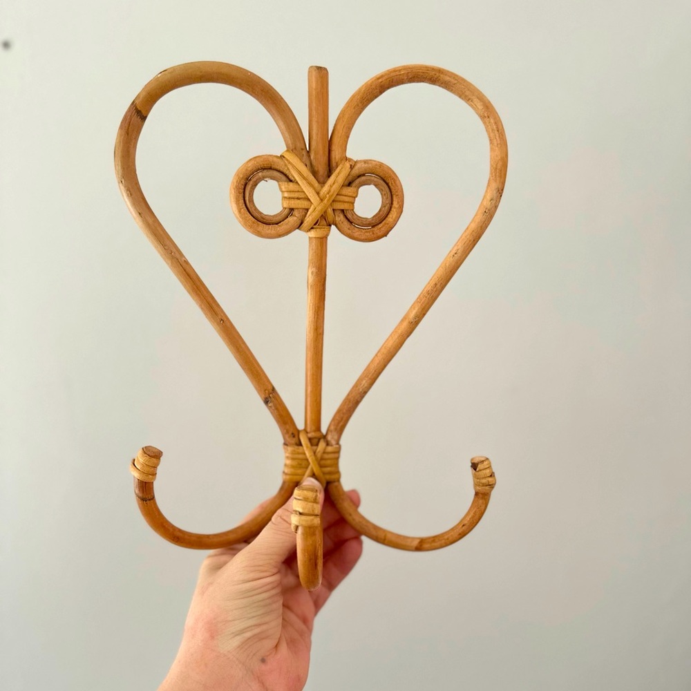 Anthropologie Rattan Heart Hanger